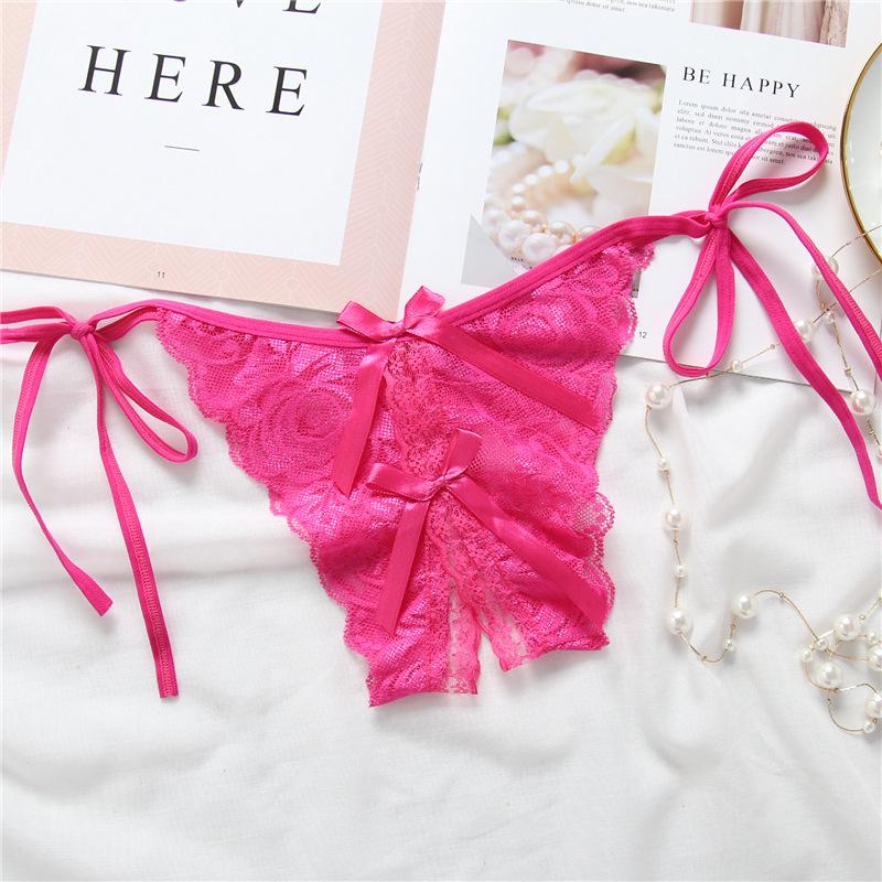 Women Sexy Lace Briefs Ladies Mesh Underpants Soft Panty Lingerie Open Lace Panties