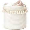 Cotton Rope Storage Basket With Handles For Home Organization And Laundry