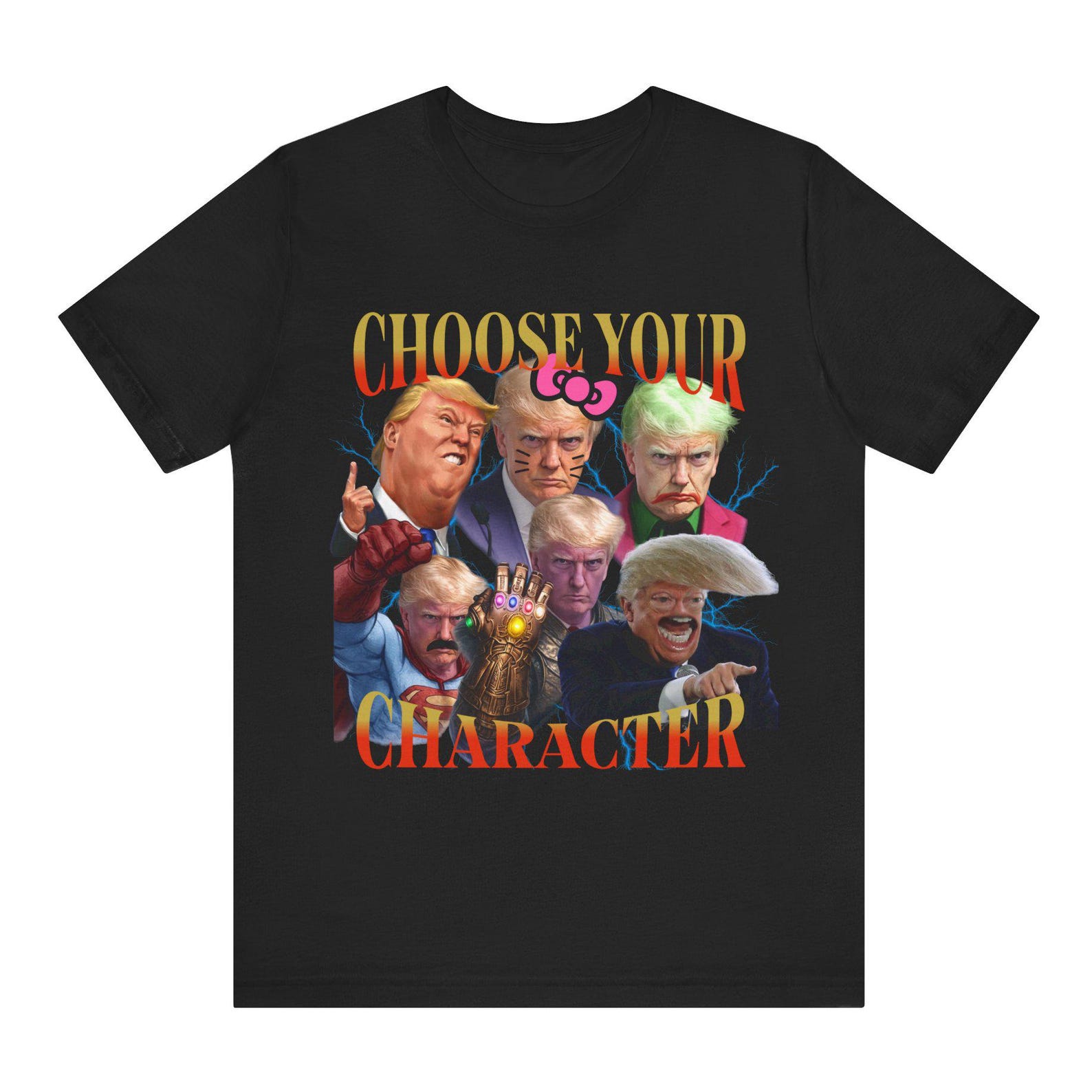 Choose Your Character Shirt | Funny Meme Shirt | Gamer Style Character Selection Tee | Parody Political Meme Shirt XL