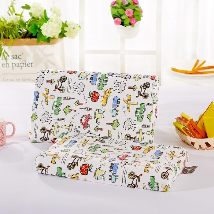 Thai Children's Latex Pillow Natural Cartoon Pillow Core Baby Cotton Cover Pillow Kindergarten Neck Protection Baby Pillow