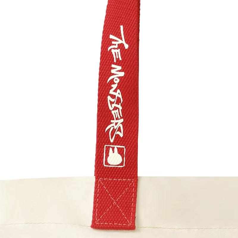 New POP MART Polyethylene Tote Bag, Shopping Bag, Handbag, Shoulder Bag Women's White & Red PPMT-2504-020