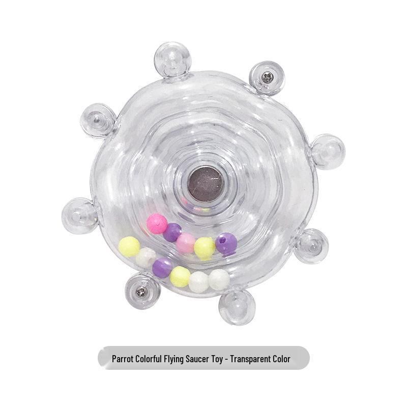 Parrot Spinner Toy: Decompression Flying Saucer for Cockatiels and Birds - Boredom Relief Wheel