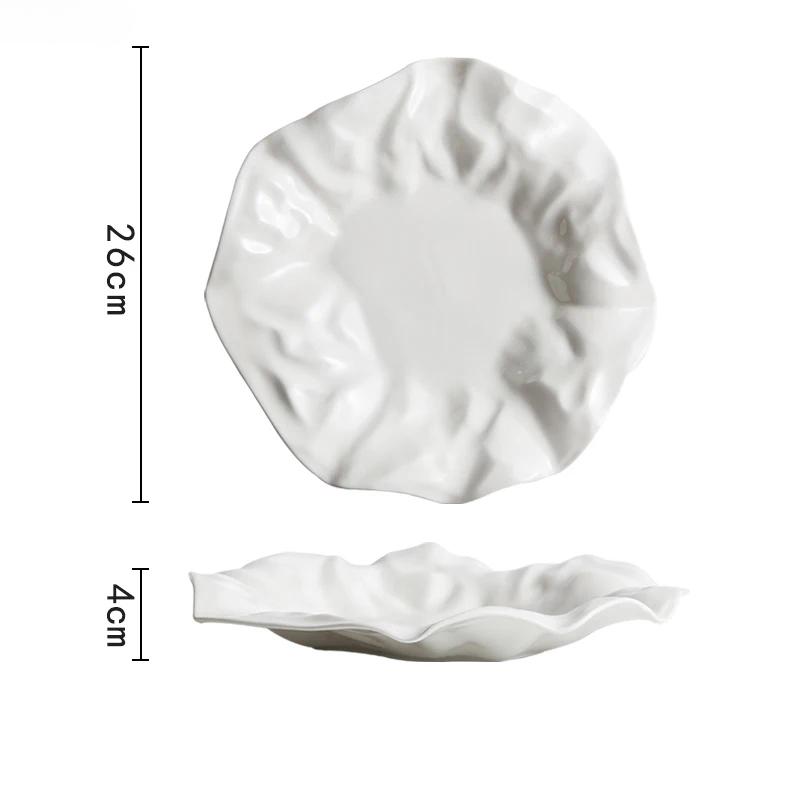 

Креативная керамическая обеденная тарелка, тарелка для стейка, предмет домашней обстановки, посуда неправильной формы, тарелка для пасты, ресторанные десертные тарелки