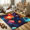 Solar System Area Rug for Kids Bedroom, Educational Universe Planet Carpet, Outer Space Theme Play Mat for Boys and Girls