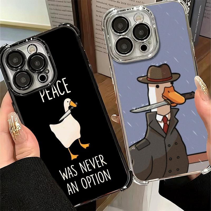 Funny Cartoon Goose Game Plating Phone Case For Xiaomi Poco X5 X6 X7 X8 Pro Max F8 Ultra F7 M8 M7 M5S Redmi 15C 15 14C 13C 13 X3
