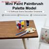 Art Room 1/12 Scale Dollhouse Miniature Accessories; Pigment Tube, Brush, Palette Model; Perfect for Draw Room Decor