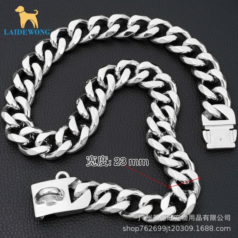 23mm Wide Stainless Steel Dog Collar Heavy Duty Metal Pet Necklace Large Dogs