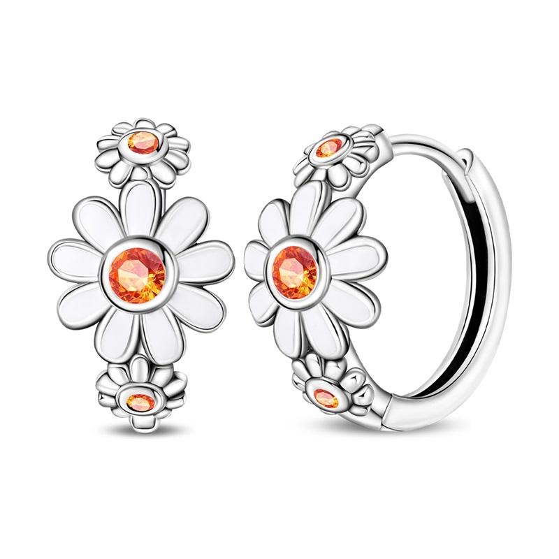 Pendientes originales de plata de ley 925 de cobre con forma de margarita y tulipán para mujer 2025 Pendientes de botón Pendientes de flor Aniversario Circonita Regalo