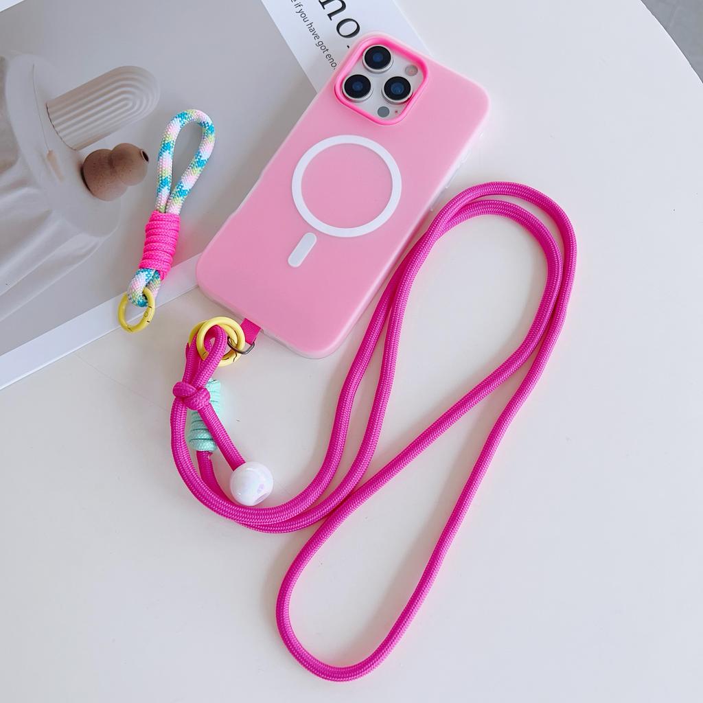 Two-In-One Multi-Functional Mobile Phone Universal Lanyard, Adjustable Crossbody Long Rope, Pearl Pendant, Finger Anti-Loss Rope