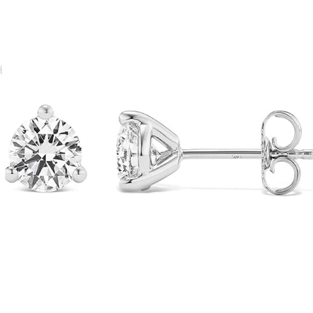 Jewels Prim 2.00ct Lab-Grown Diamond Stud Earrings in 14K White Gold, 3-Prong