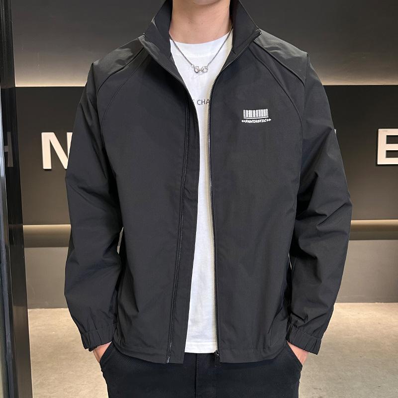 Spring And Autumn Casual Coat, New Ins Trendy Men'S Wear Stand-Up Collar Top, Gown Jacket, And A Hair Tooling.