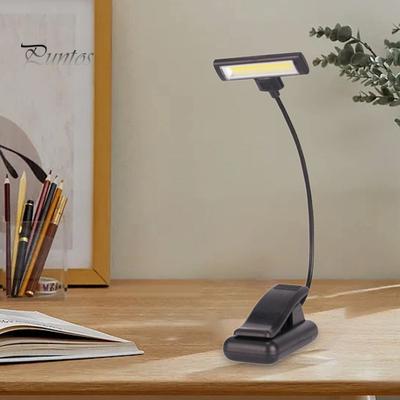 Rechargeable LED Reading Lamp with Eye-Care Technology Portable Clip-On Design Multi-purpose Horizontal Head Reading Light