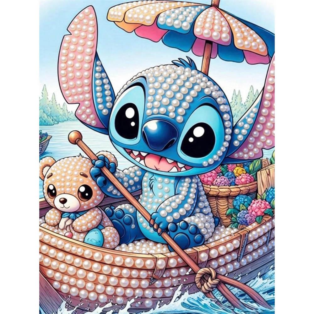 

Disney Pearl Painting Stitch Pearl Rainbow Umbrella Cute Fun Art in the Rain 5D Exquisite Landscape Sparkling Craft Home WallDecorationDIYHandmadeGift 35x45cm