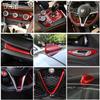 For Alfa Romeo Giulia 2017-2025 Red Real Carbon Fiber Car Interior Trim Sticker Accessories Car Modification