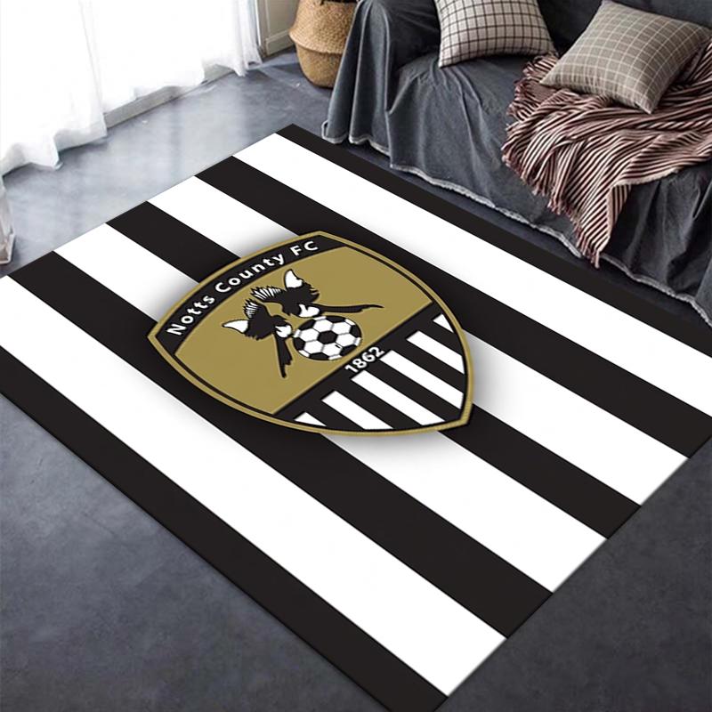 Notts County futbolo klubo kilimas svetainei, miegamajam, namų sofos dekoravimui, vaikų žaidimų neslidus grindų kilimėlis
