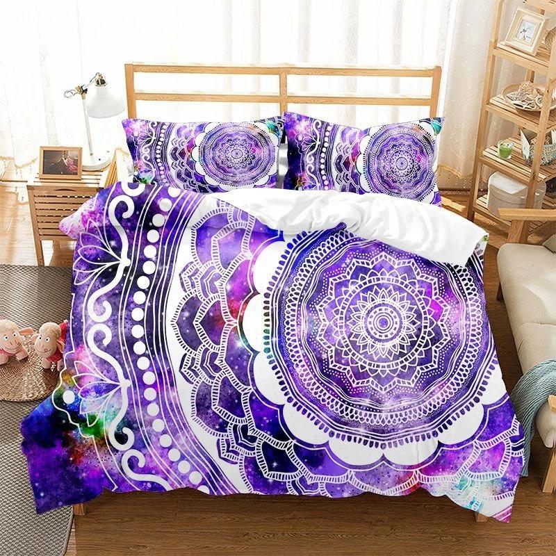 Mandala Flower Duvet Cover Set Bohemian Style Colourful Flowers Comforter Cover King Size For Boys Girls Polyester Bedding Se