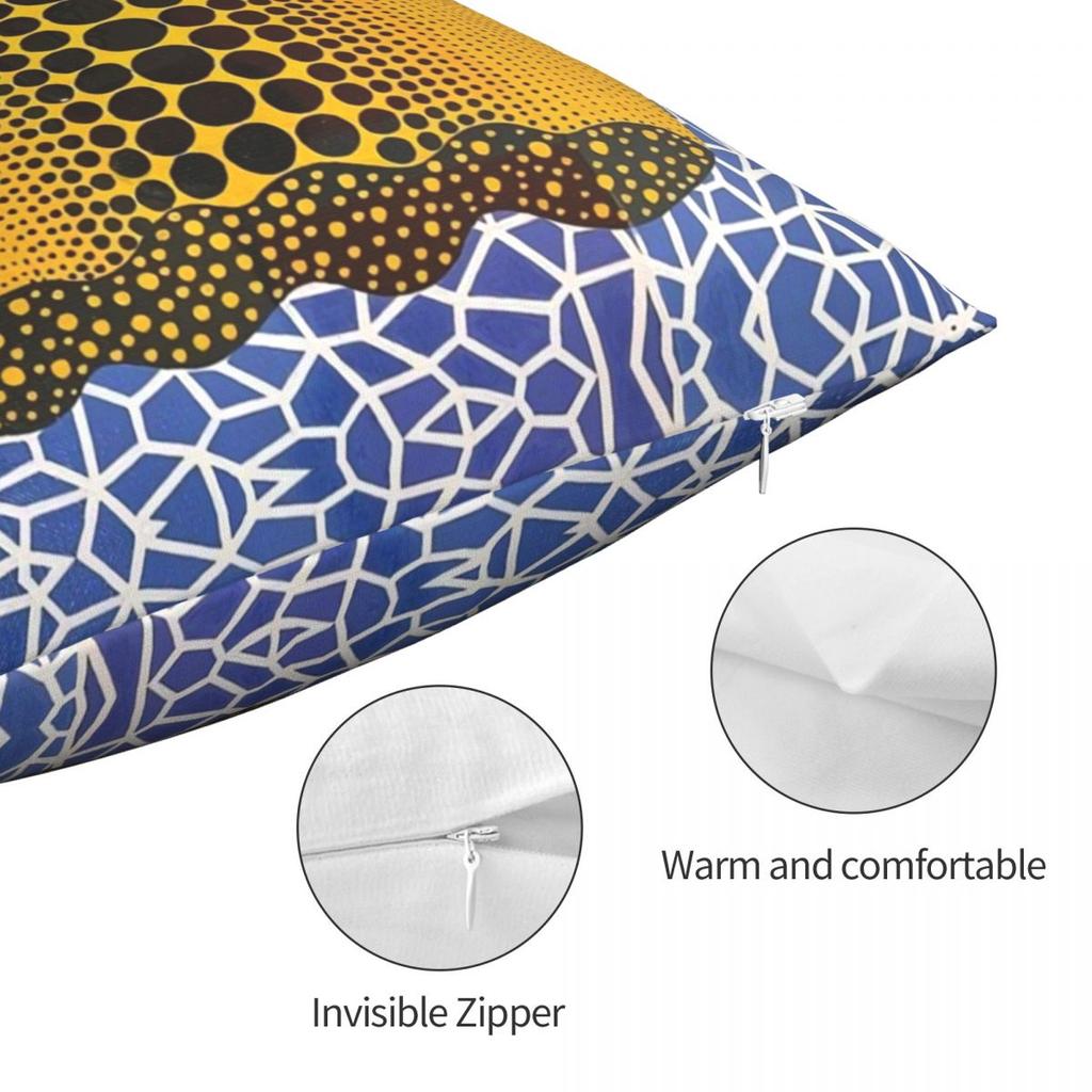 Yayoi Kusama Square Pillow Case Decorative Pillow Art Abstract Dots Pumpkin Polka Pop Aesthetic Custom Pillowcover Home Decor