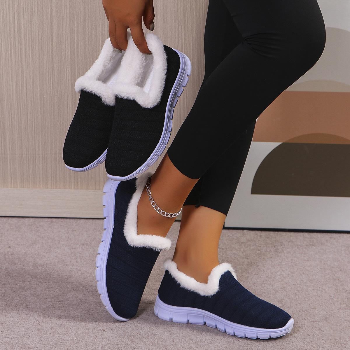 Модные женские хлопковые туфли большого размера 2024 Осень Новые Круглый носок Плоский — фото 3