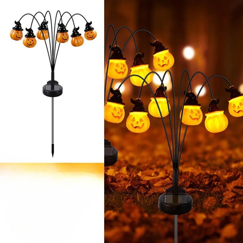 

Halloween Bestsellers LED Solar Outdoor Floor Plug Pumpkin Lights Eye Catching Garden Yard Decor Lights For outdoor decoration solar--1pcs