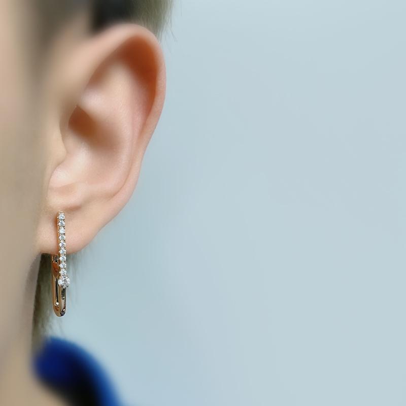 Modern Style Zircon Earrings for Women Gold Color Trendy Jewelry