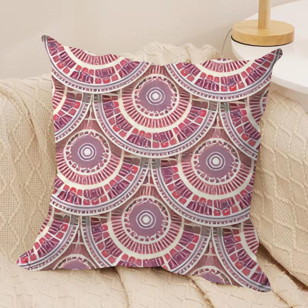 Fish Scale Pattern Cushion Cover Soft Plush Fabric DoubleSided Printed Cushion Covers for All Seasons Modern Home Decor
