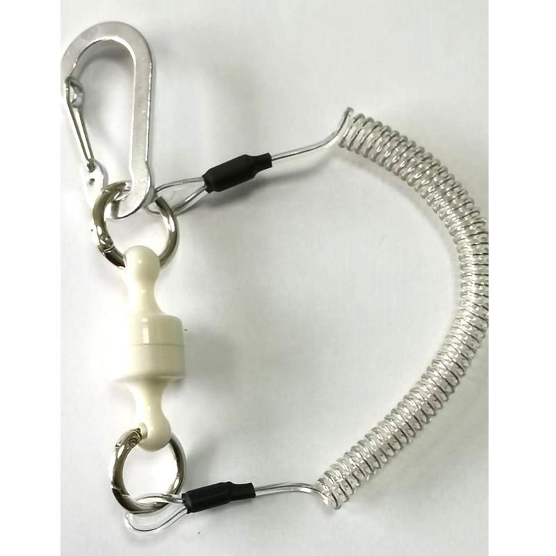 Retractable Coil Tether with Magnetic Buckle Clip Auto-Release High Elasticity Spring Cord Anti-Loss Safety for Keys Tools