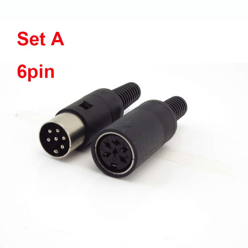 

Адаптер аудио DIN 3/4/5/6/7/8 Pin DIN Male Female Plug с пластиковой ручкой Female Socket Корпусной разъем для крепления на панель Set A 6P