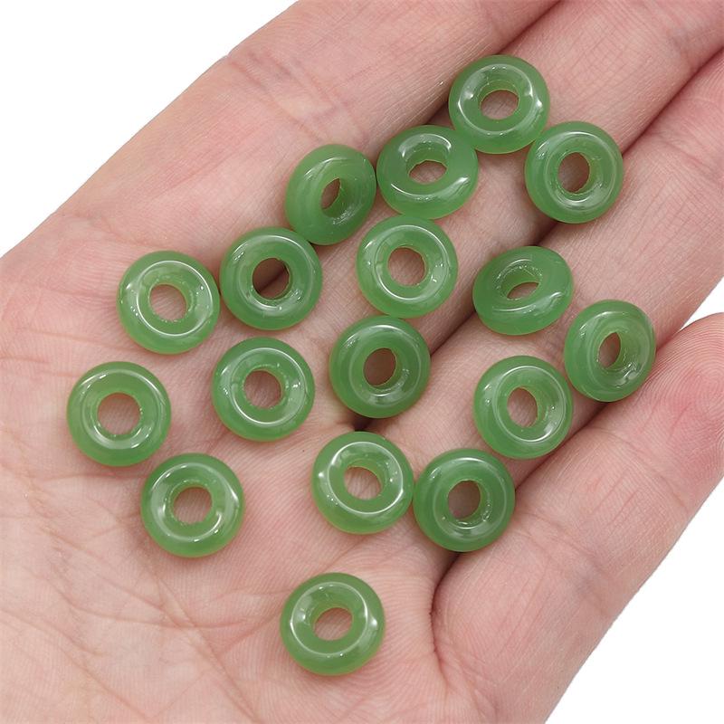 Imitation Jade Sicherheitsverschlussperlen für DIY Ohrringe, Armbänder und Halsketten