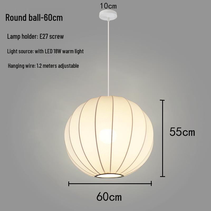 Zen Lantern: Japanese Silk Fabric Pendant Light for Bedroom, Dining Room, and Bar