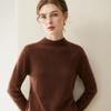 Women's Pure Cashmere Pullover - Half-High Collar, Loose Fit, Warm Autumn/Winter Knit Sweater.