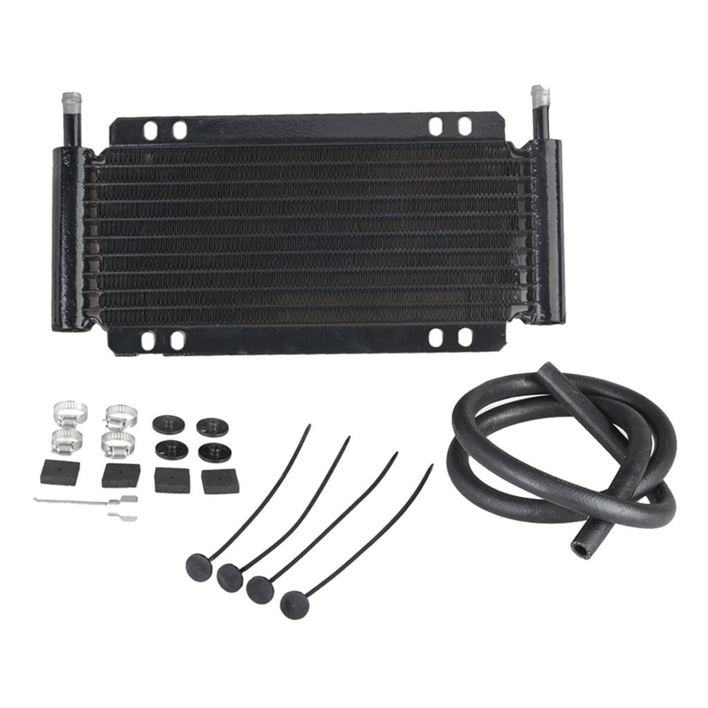 Heavy Duty Aluminum Oil Cooler Kit Universal Transmission Gearbox Cooler Set for Car Engine Overload and Racing
