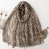 Autumn And Winter Bohème Zebra Print Scarf For Women Warm Comfortable Fashion Soft Fringe Shawl And Scarf 180*85Cm