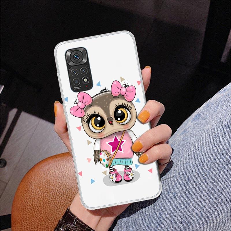 Cute Owl Hearts Lover Phone Case For Xiaomi Redmi Note 15 14 13 12S 12 11 Pro Plus 14S 11S 11E 10 10S 11T 5G Personalized Cover