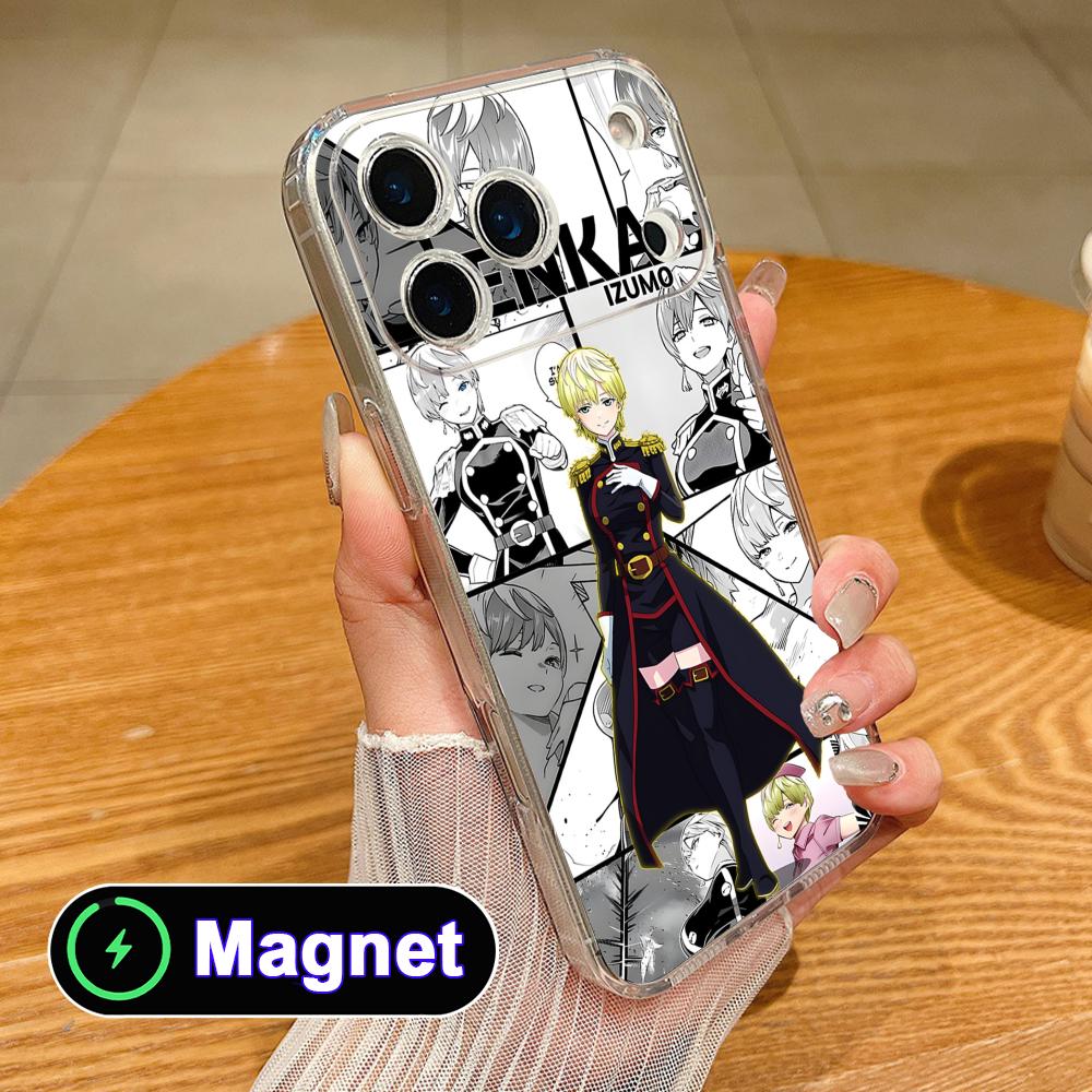

Mato seihei no slave Tenka Izumo Прозрачный чехол для мобильного телефона Magsafe для iPhone 17 16 15 14 13 12 11 Air Pro Max Plus Mini Цветной iPhone17