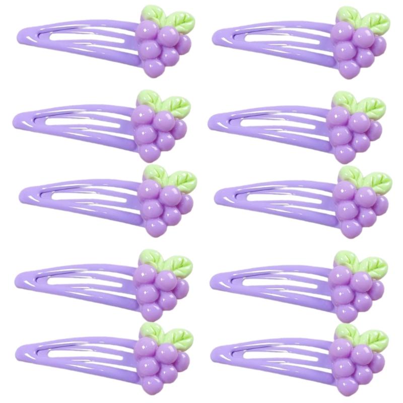 8PCS Cute Fruit Hair For Girls Kids Resin Barrettes For Baby Fine Hair Styling Accessories