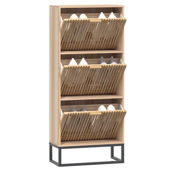 VidaXL Shoe Cabinet 52x25x120 Cm Engineered Wood, Shoe Storage, Shoe Rack, 352129