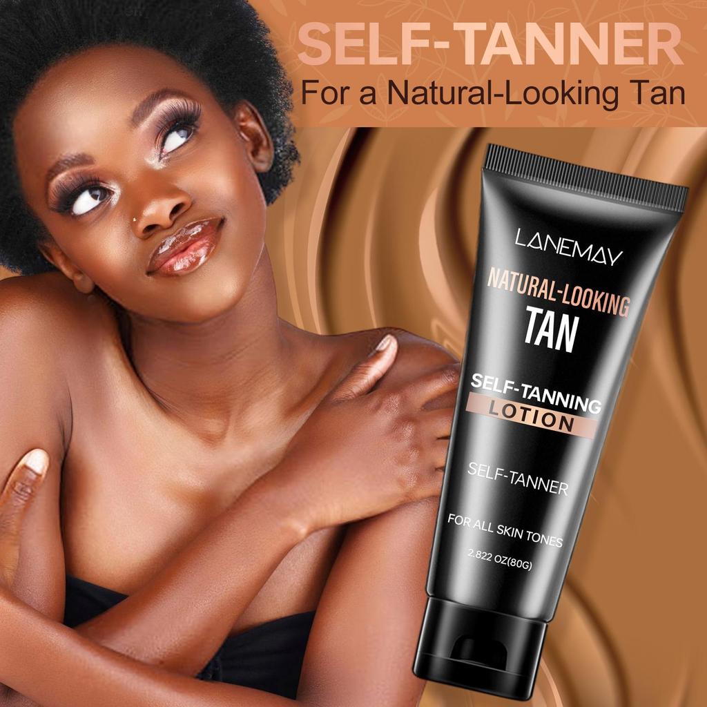 Self-Tanning Lotion-Moisturizing Skin For Natural Looking Tan-With Theobroma Cacao Seed Butter-Suitable For All Skin Types, 80g