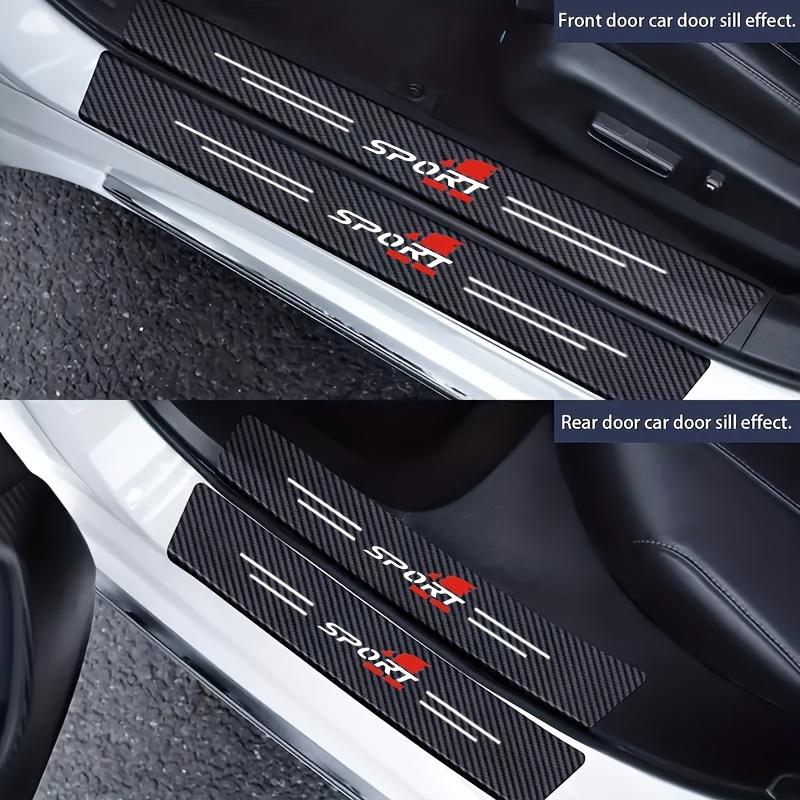 9PCS Car Door Sills Guards Stickers Film Anti Scratch Carbon Fiber Protector Scuff Pedal Cover Auto Accessories