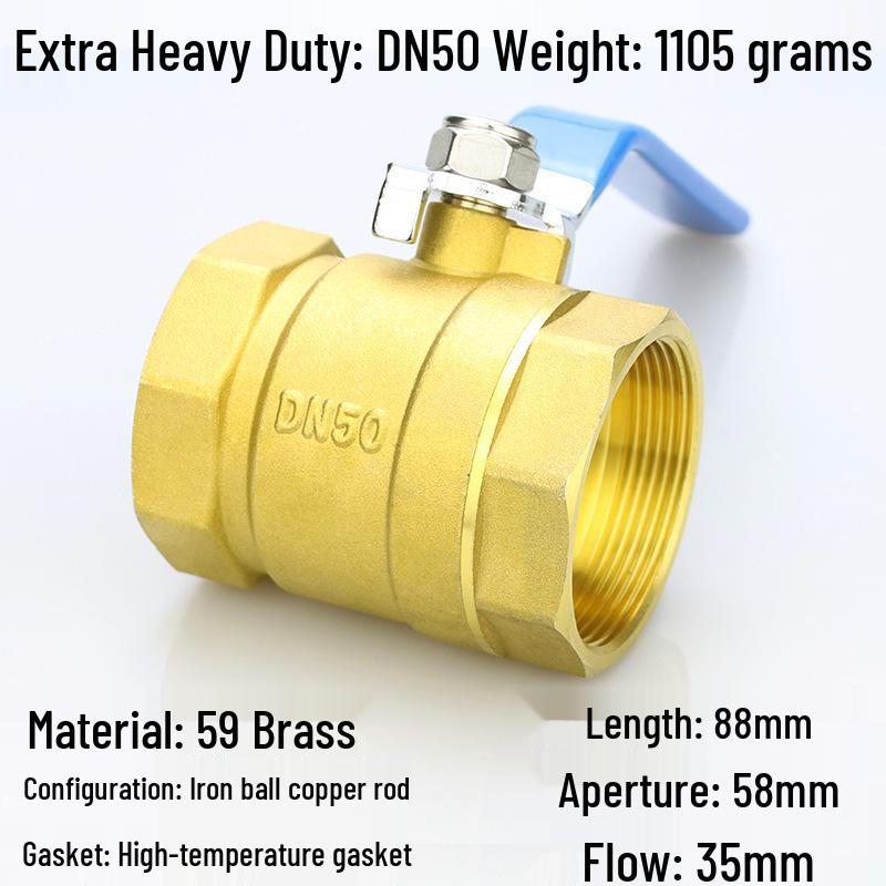 4-Point DN15 & 6-Point DN20 All-Copper Ball Valve, High-Temp Resistant, 1-Inch & 2-Inch, for Tap Water.