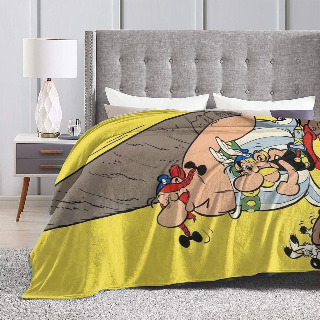 Asterix And Obelix Flannel Blanket Warm Soft Throw Blanket for Living Room Picnic Street Trend Bedspread Sofa Bed Cover