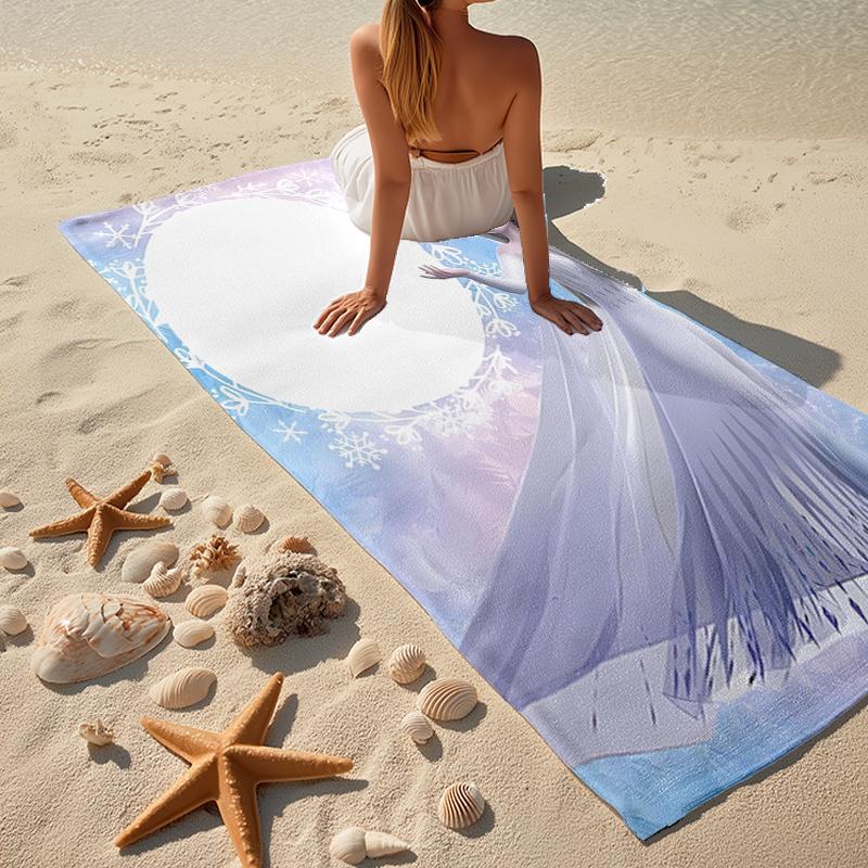 Ultra-Soft Beach Towel with Elsa Theme,Ideal for Pool - Camping, Diving - Perfect Travel Essential, Vibrant Beach Towel.