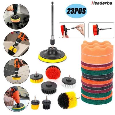 Headerbs 23-teiliges Bohrer-Bürstenaufsatz-Set, Scheuerpads, Scheuerschwämme, Power-Schrubberbürste mit verlängertem langen Aufsatz, LXY