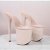 20CM  Nightclub Women's Shoes Waterproof Table Roman Fish Mouth Lady Super High Heel Slippers 20cm  LFD-8820-Q4