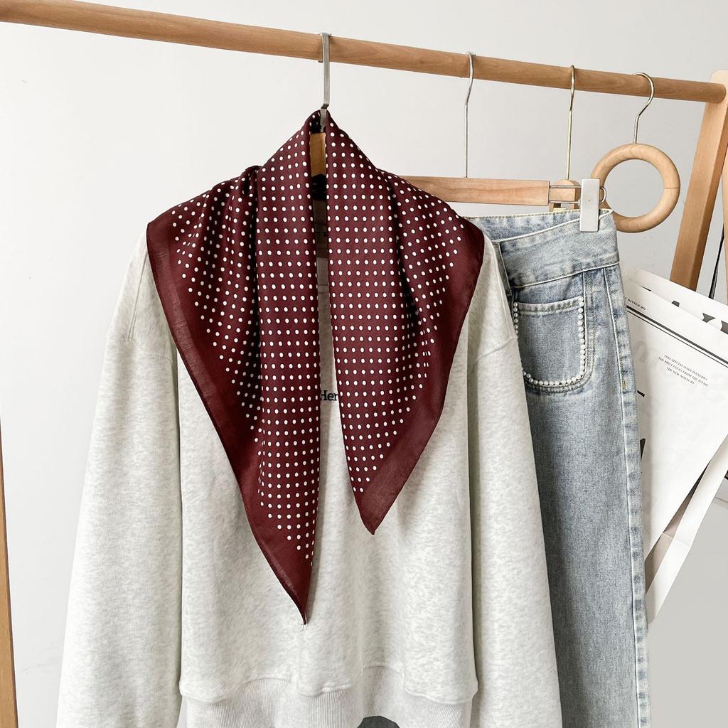 Fashion versatile herringbone pattern cotton and linen silk scarf high-end chain printing square scarf decorative scarf women's scarf