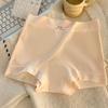Women's Ice Silk Seamless Mid-Waist Boxer Briefs with Antibacterial Cotton Crotch, Breathable and Extended Fit.