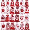 Christmas Fillable Advent Calendar Bags Set Portable Holiday Drawstring Gift Bags for DIY Christmas Decorations