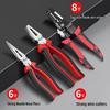 Delixi Electric Multi-functional Needle-Nose Pliers - Steel Wire Angled Pliers for Electricians and Household Use