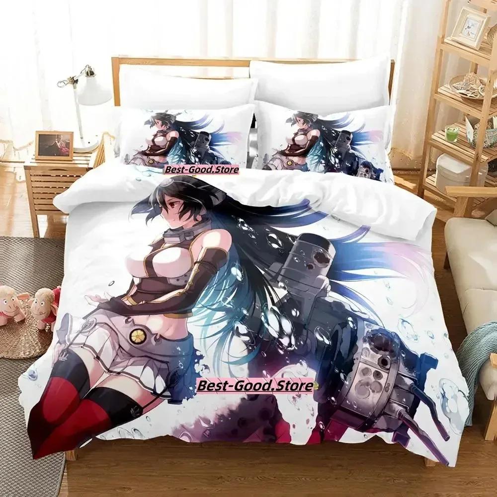 New Kantai Collection Bedding Set Duvet Cover Sheet Printed Bed Set Pillowcase Bed Full Queen King Size Comforter Bedroom