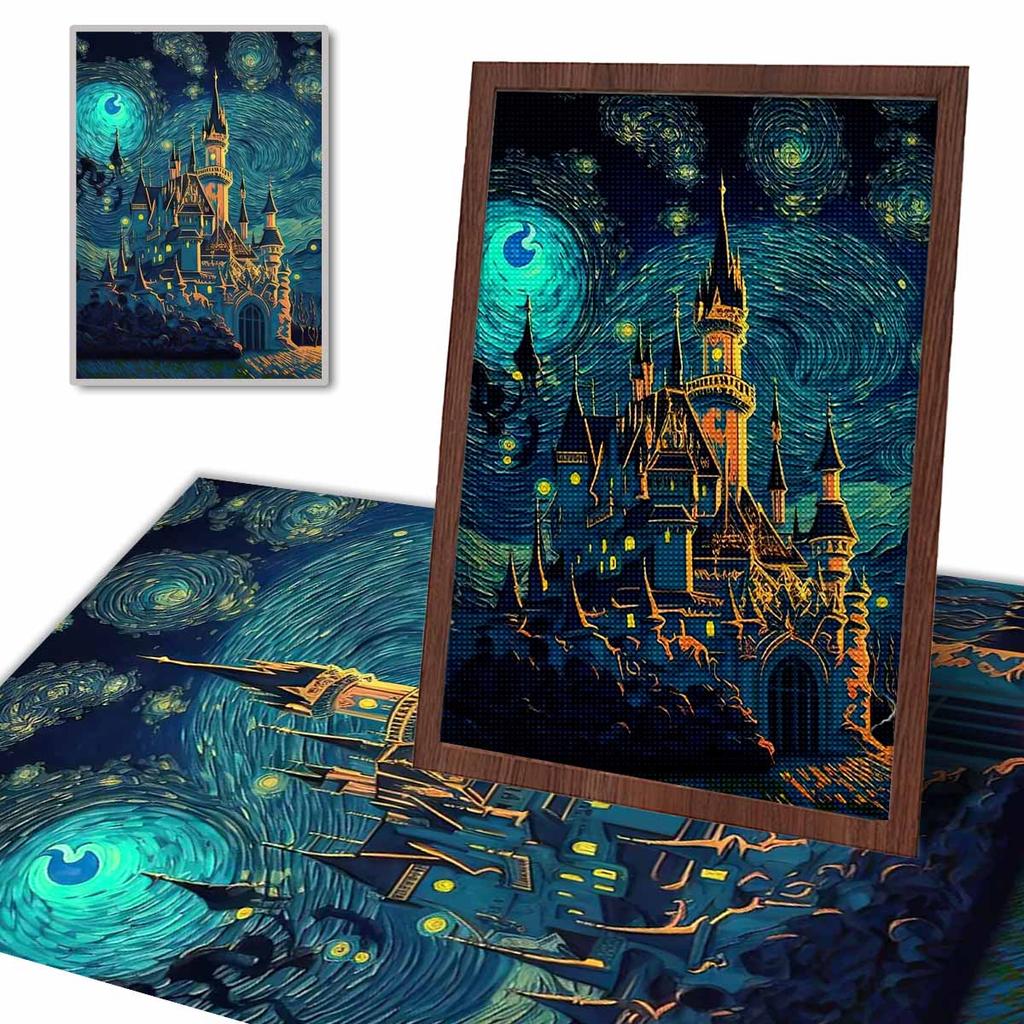 Full Round Diamond Painting The Psychedelic Castle Art Rhinestone Picture Mosaic DIY 5D Cross Stitch Embroidery Home Decoration