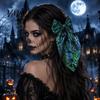 Holiday Themed Hair Accessories for Women Halloween Bow Clip Girls, Spider Web Barrettes Chic Satin Bows with Streamers Clips, Large Bowknot